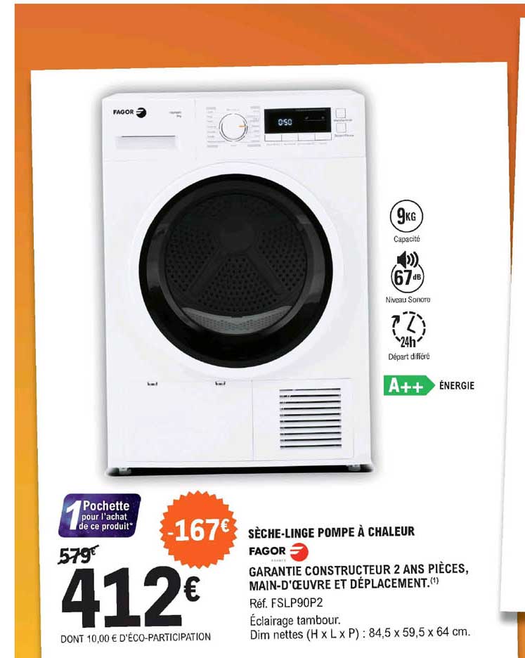 sèche-linge pompe à chaleur fagor