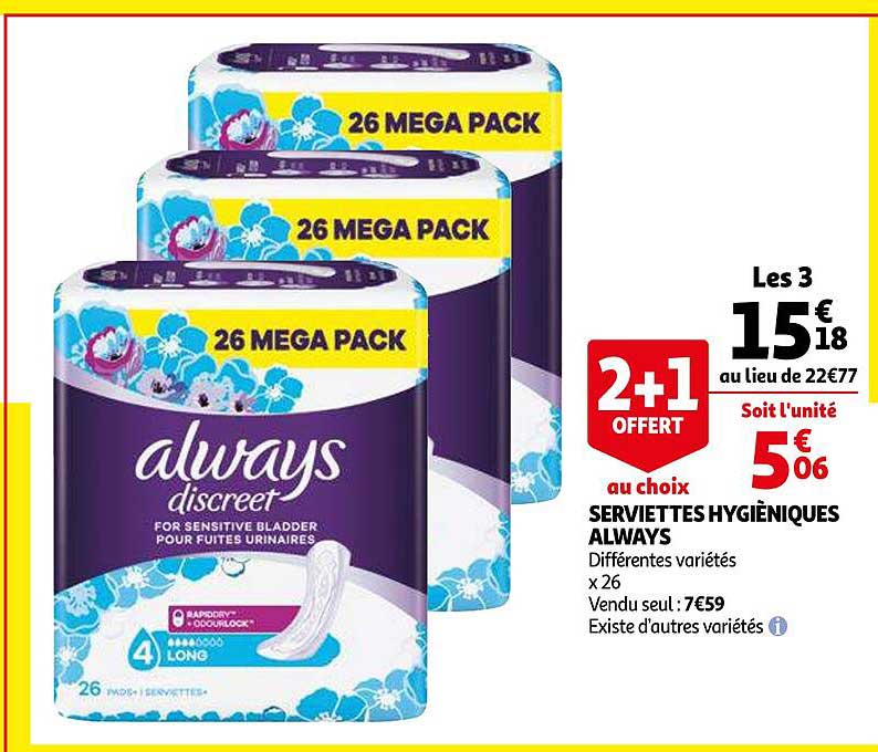 serviettes hygiéniques always
