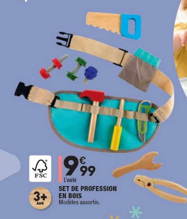 set de profession en bois