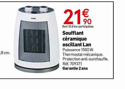 soufflant céramique oscillant lan