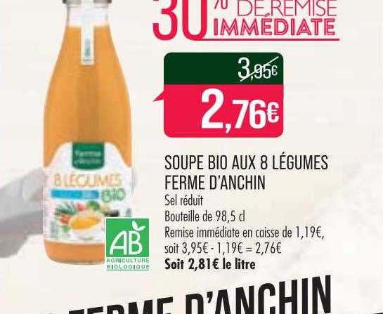 soupe bio aux 8 légumes ferme d'anchin