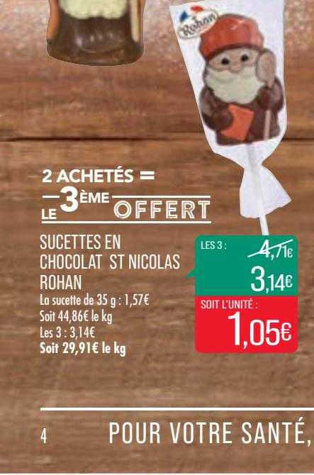 sucettes en chocolat st nicolas rohan