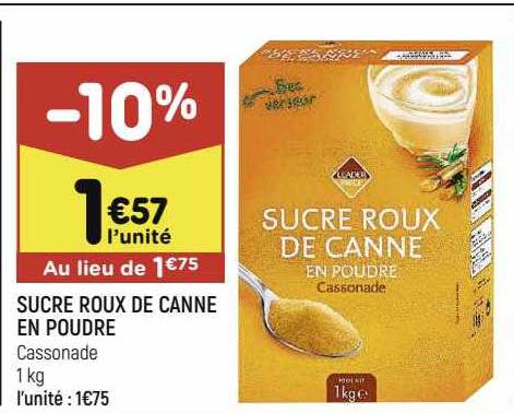 sucre roux de canne en poudre