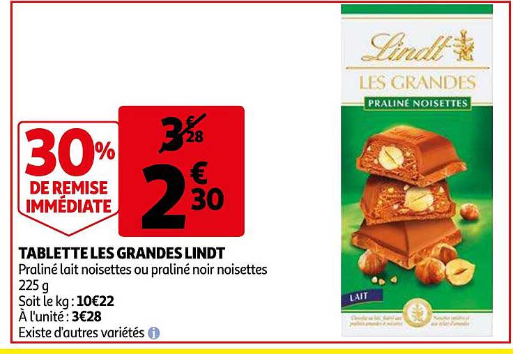 tablette les grandes lindt