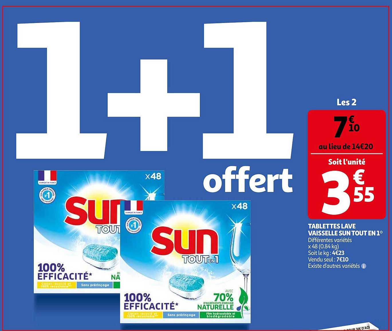 tablettes lave vaisselle sun tout en 1