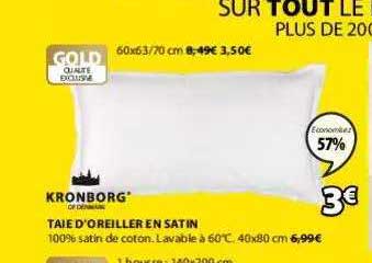 taie d'oreiller en satin kronborg