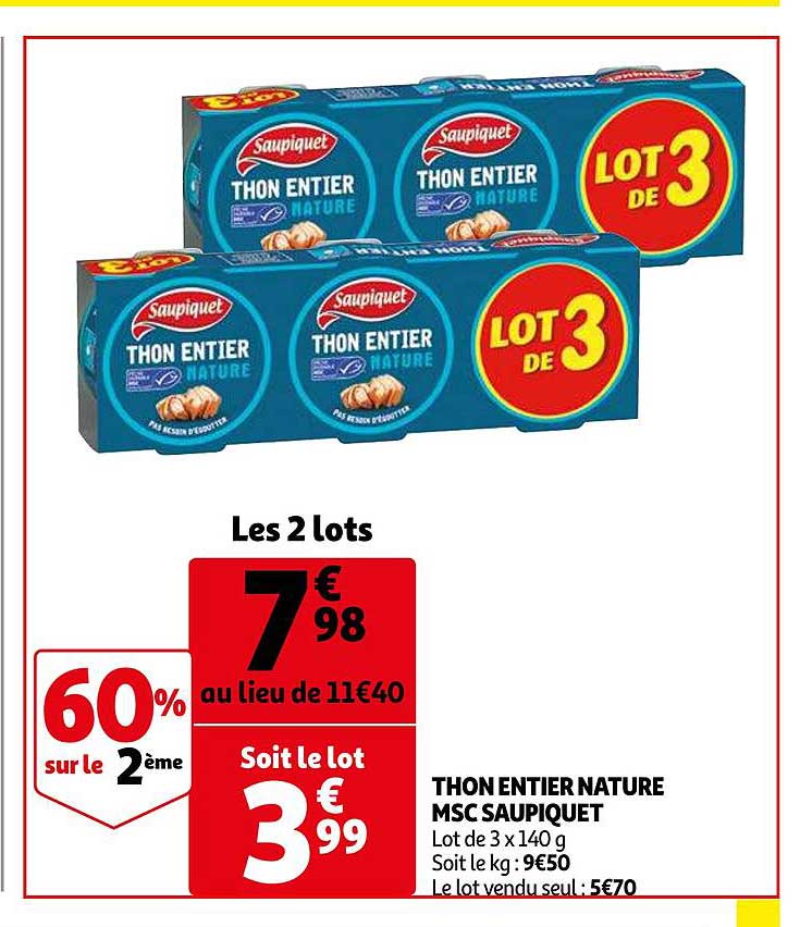 Thon Entier Nature Msc Saupiquet