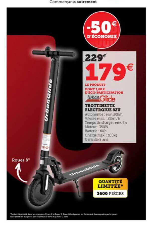 trottinette électronique 82u urban glide