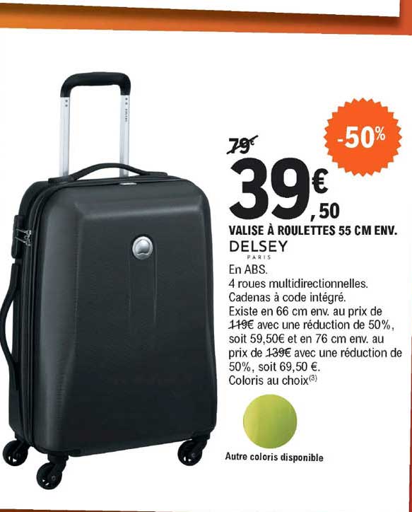 valise à roulettes 55 cm env. delsey