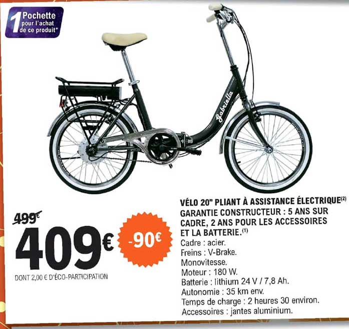 vélo 20" à assistance électrique