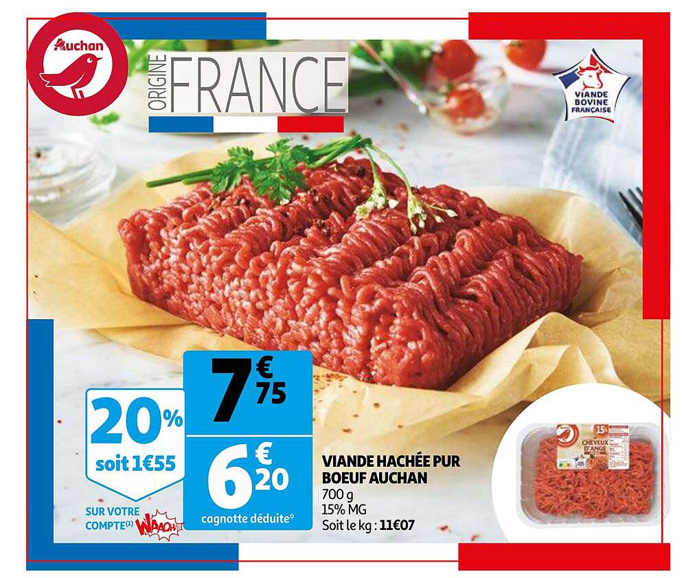 Viande Hachée Pur Bœuf Auchan