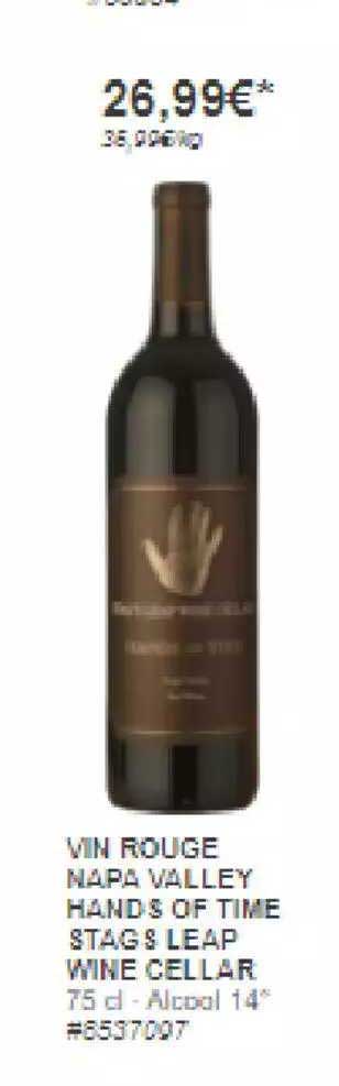 vin rouge napa valley hands of time stags leap wine cellar