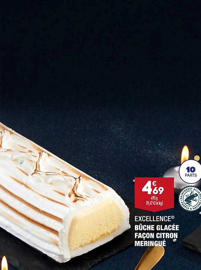 bûche glacée façon citron meringué excellence