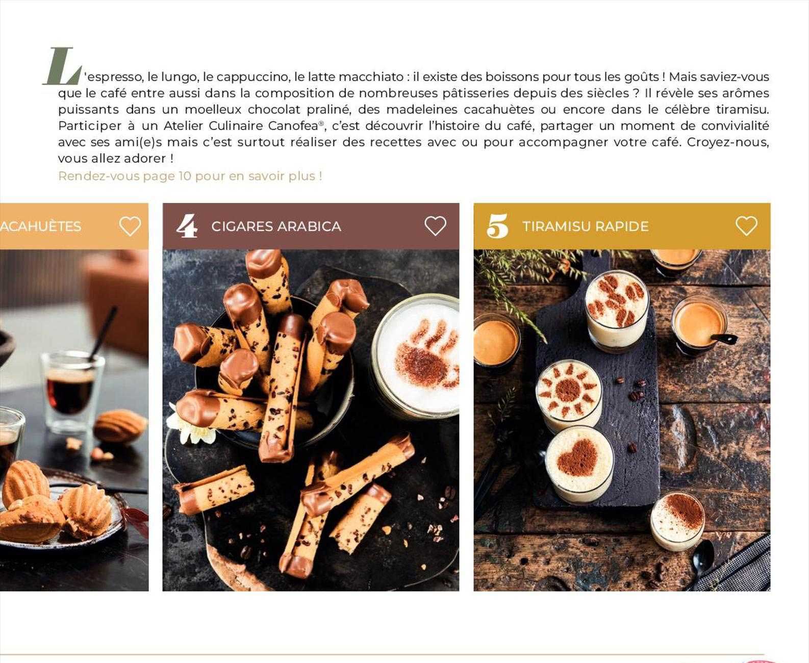 cacahuètes, cigares arabica, tiramisu rapide