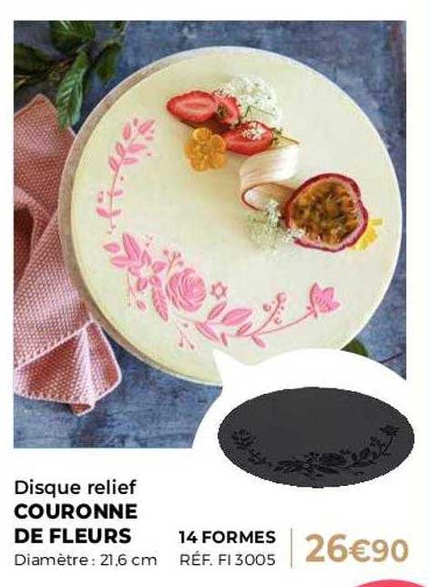 disque relief couronne de fleurs