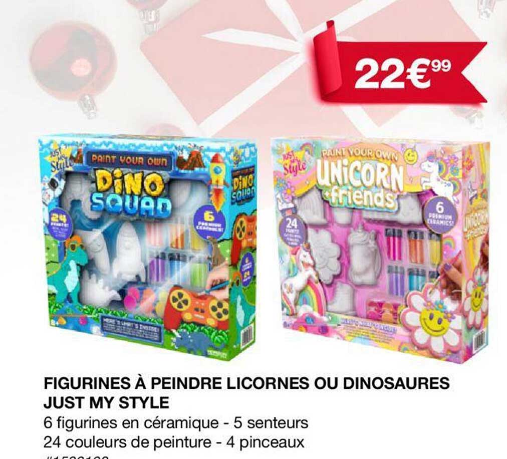figurines à peindre licornes ou dinosaures just my style