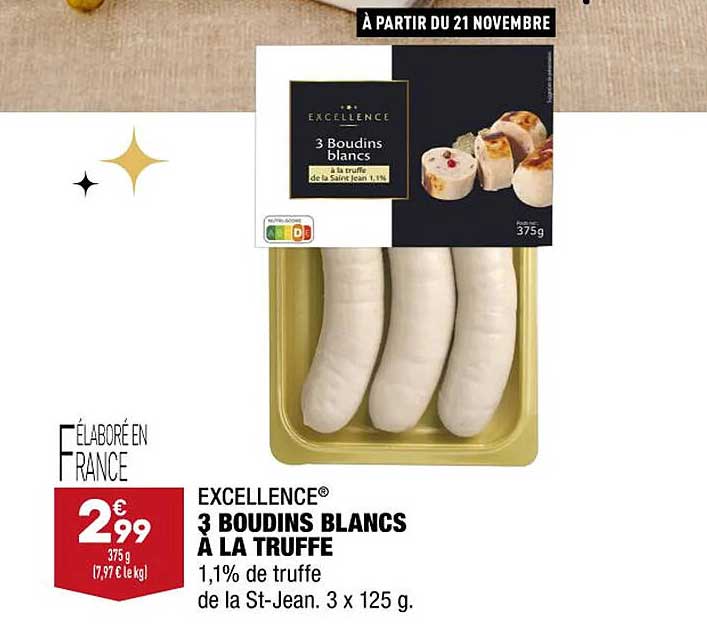 3 Boudins Blancs à La Truffe Excellence