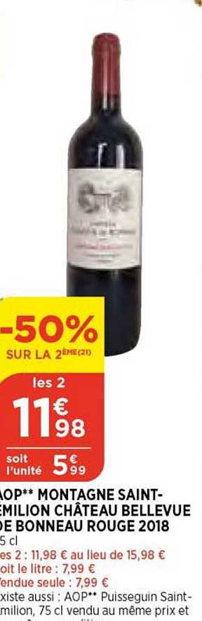 aop montagne saint-émilion château bellevue de bonneau rouge 2018