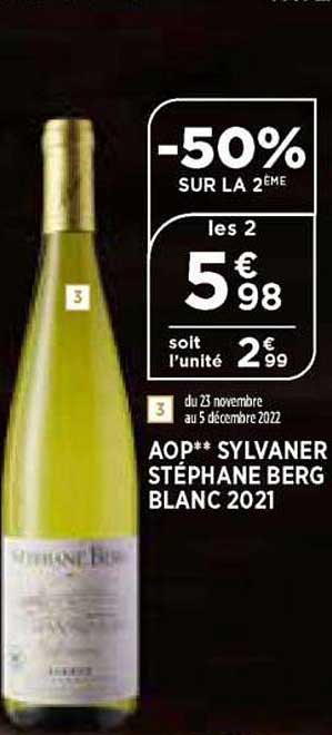 aop sylvaner stéphane berg blanc 2021