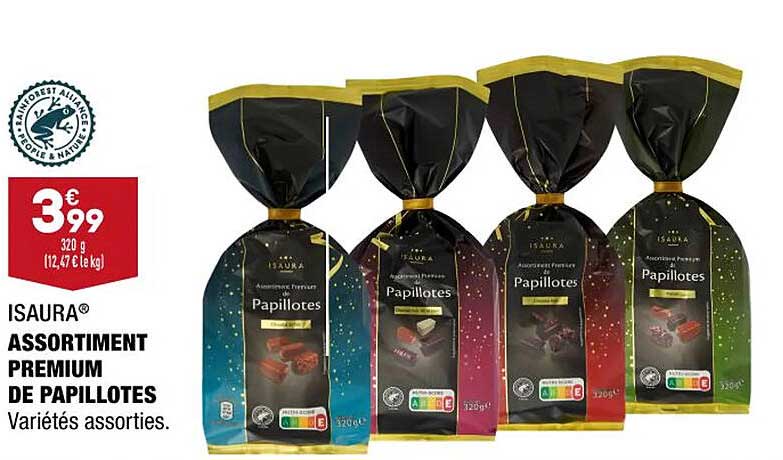 assortiment premium de papillotes isaura