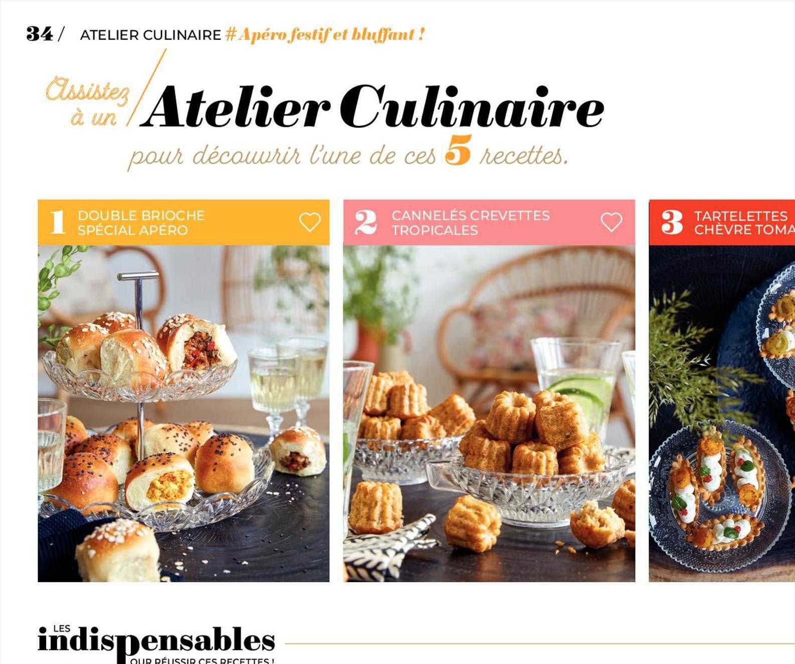 atelier culinaire pour découvrir l'une de ces 5 recettes