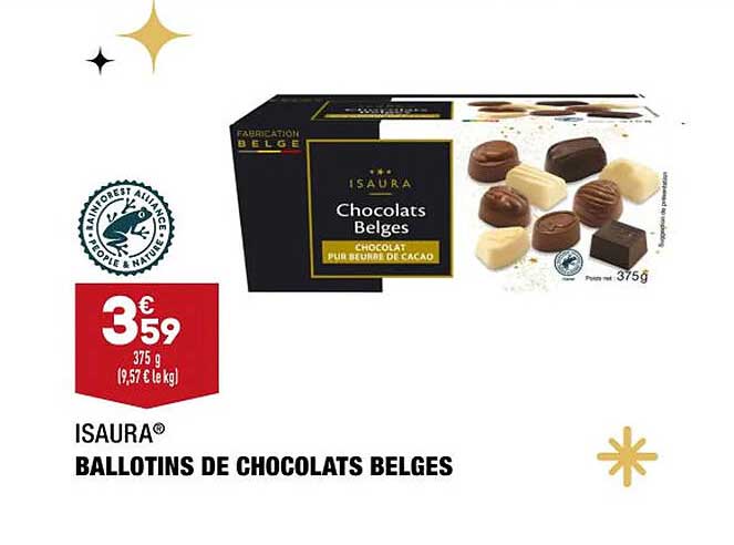 ballotins de chocolats belges isaura