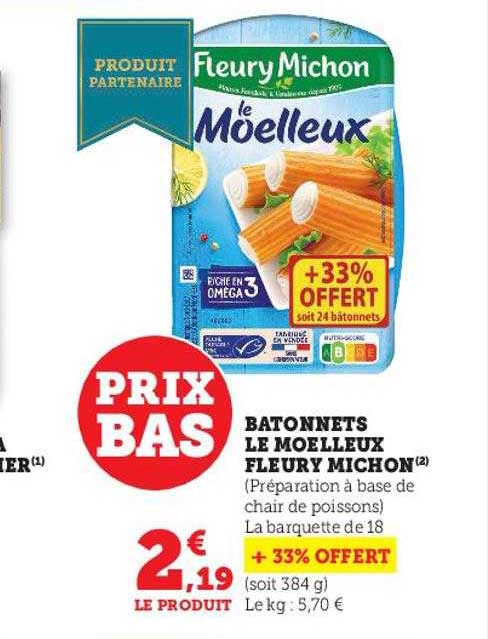 bâtonnets le moelleux fleury michon