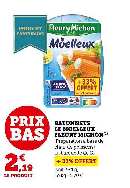 bâtonnets le moelleux fleury michon