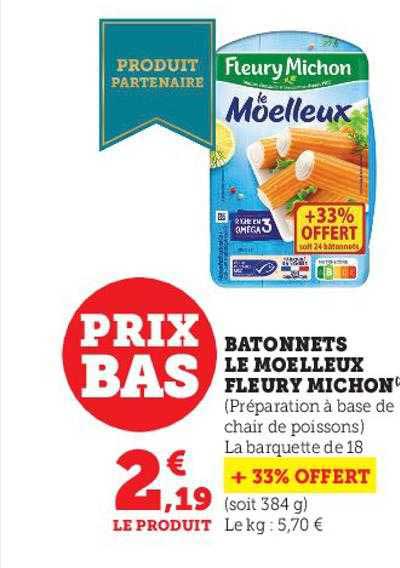 bâtonnets le moelleux fleury michon