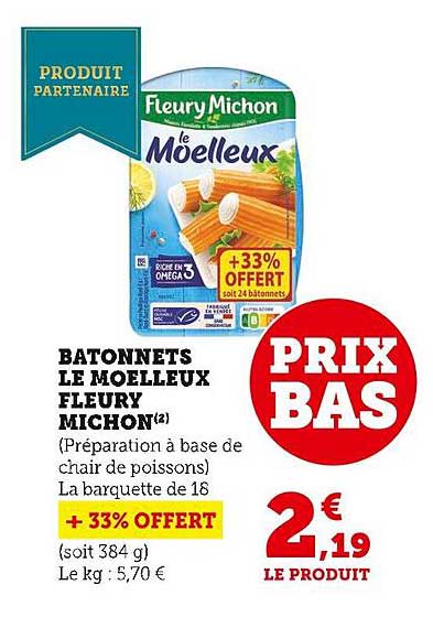 bâtonnets le moelleux fleury michon