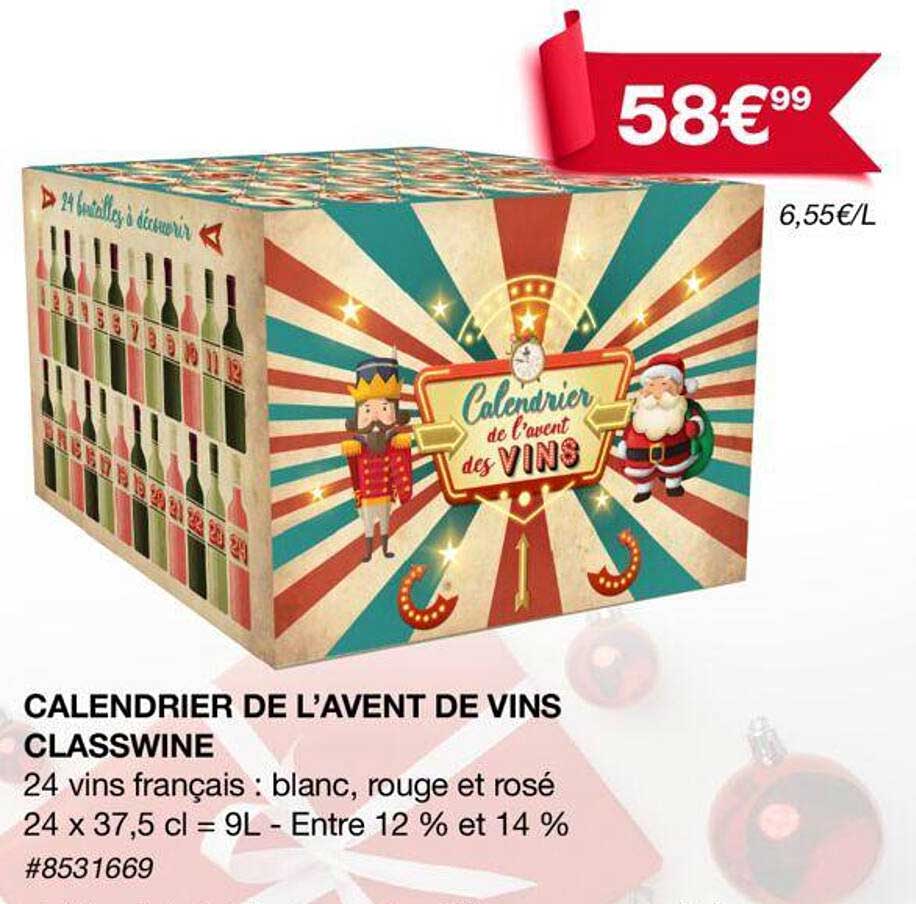 calendrier de l'avent de vins classwine