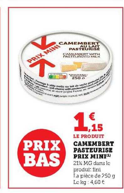 Camembert Pasteurisé Prix Mini