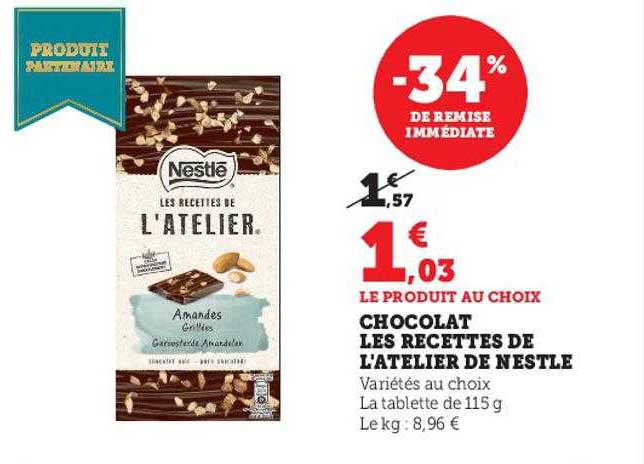 chocolat les recettes de l'atelier de nestlé
