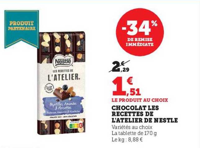 chocolat les recettes de l'atelier de nestlé