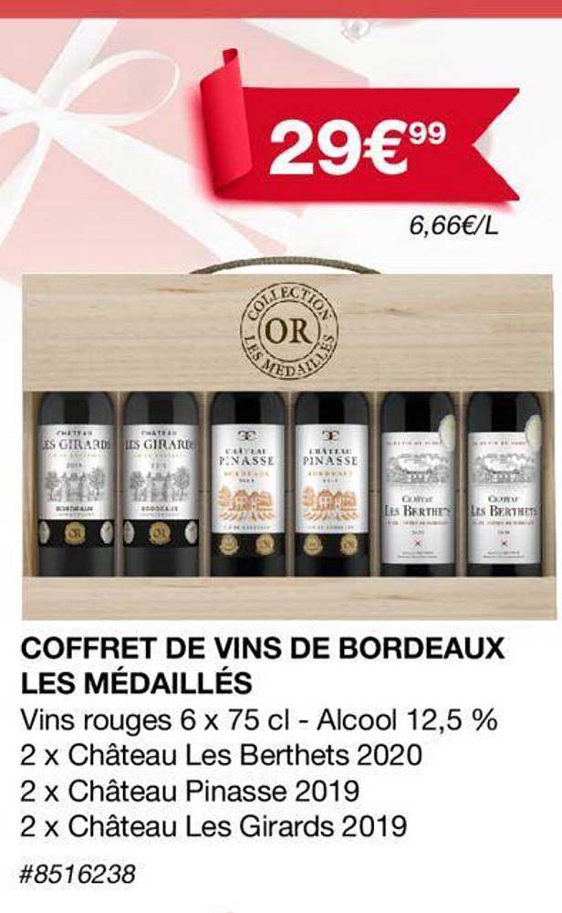 coffret de vins de bordeaux les médaillés