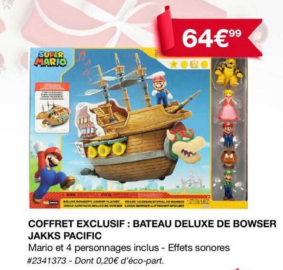 coffret exclusif : bâteau deluxe de bowser jakks pacific