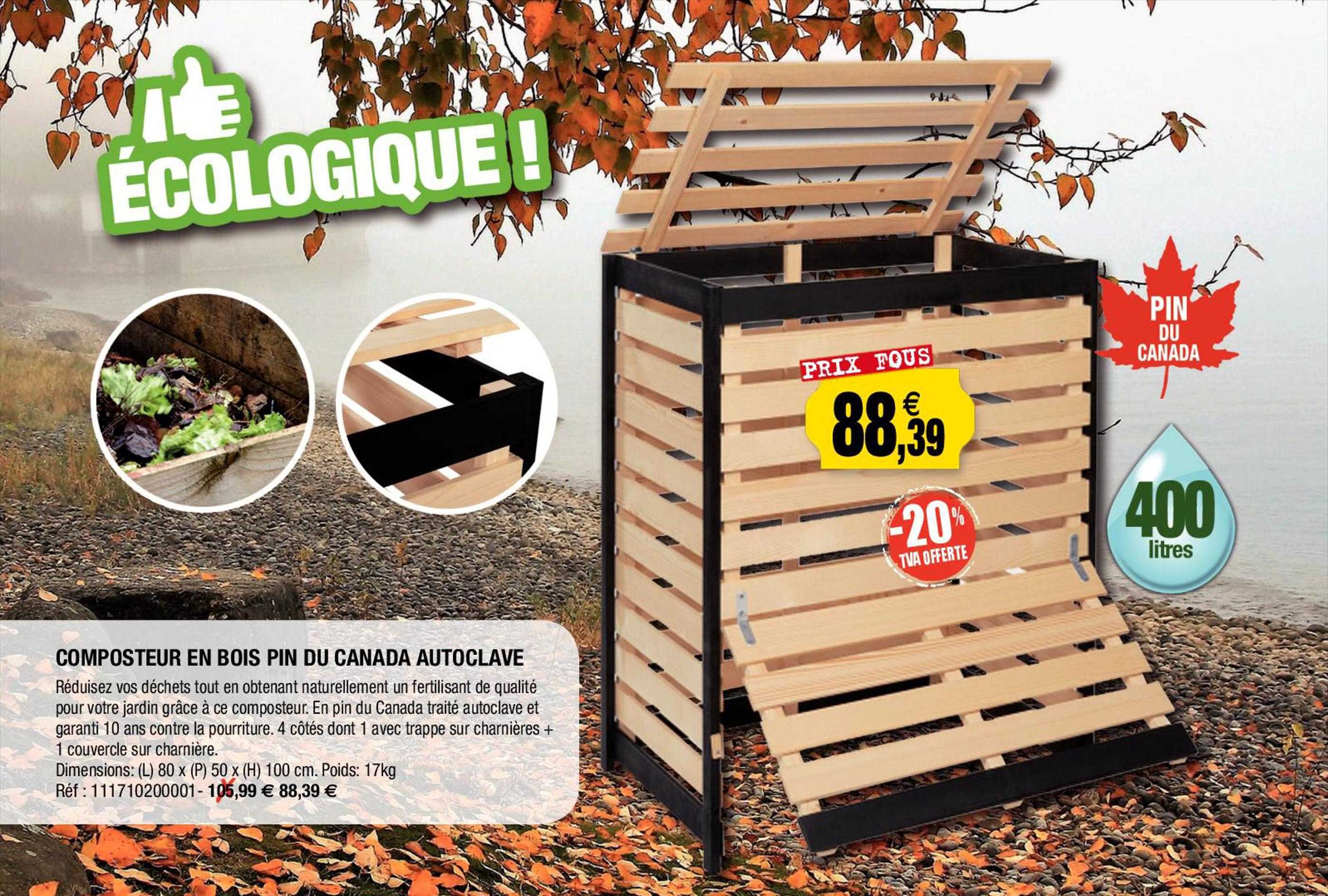 composteur en bois pin du canada autoclave