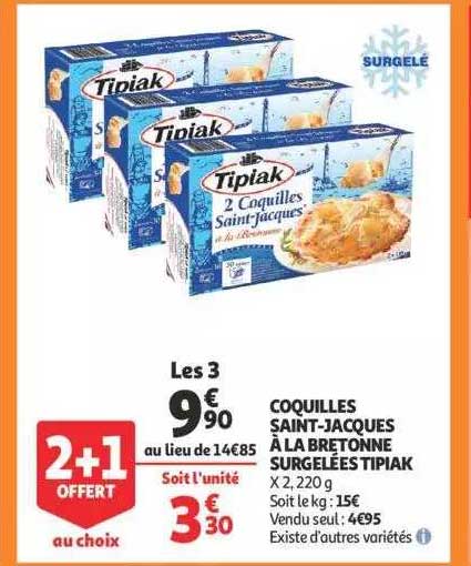 coquilles saint-jacques à la bretonne surgelées tipiak