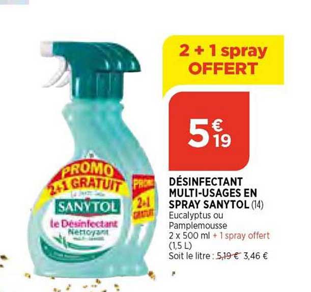 désinfectant multi-usages en spray sanytol