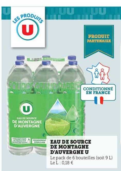 Eau De Source De Montagne D'auvergne U