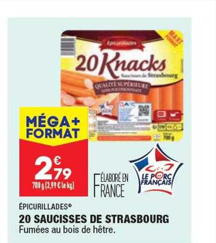 épicurillades 20 Saucisses De Strasbourg