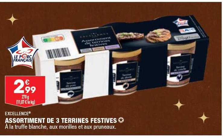 excellence assortiment de 3 terrines festives