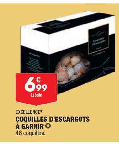 excellence coquilles d'escargots à garnir