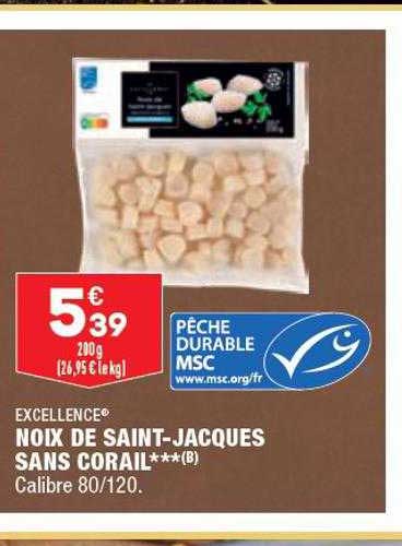 excellence noix de saint-jacques sans corail