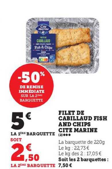 filet de cabillaud fish and chips cité marine