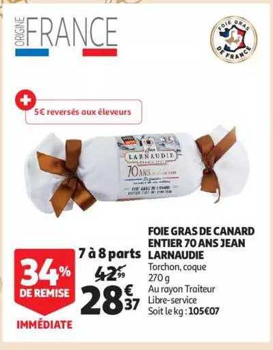 foie gras de canard entier 70 ans jean larnaudie