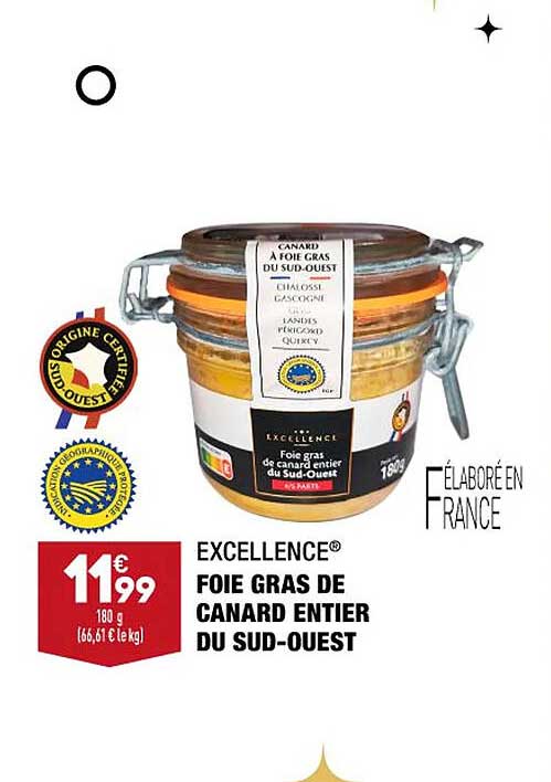 Foie Gras De Canard Entier Du Sud-ouest Excellence