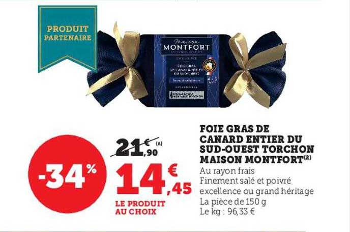 foie gras de canard entier du sud-ouest torchon maison montfort