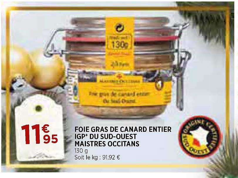 foie gras de canard entier igp du sud-ouest maistres occitans