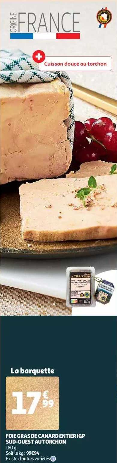 Foie Gras De Canard Entier Igp Sud-ouest Au Torchon